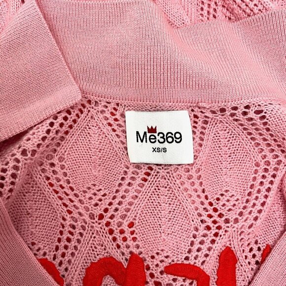 Me369 Poppy V-Neck Pink Knitted Shirt Size XS / S V Neck Here Comes The Sun - Picture 8 of 9